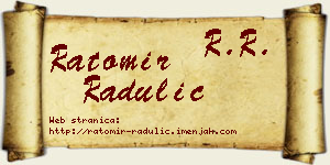 Ratomir Radulić vizit kartica